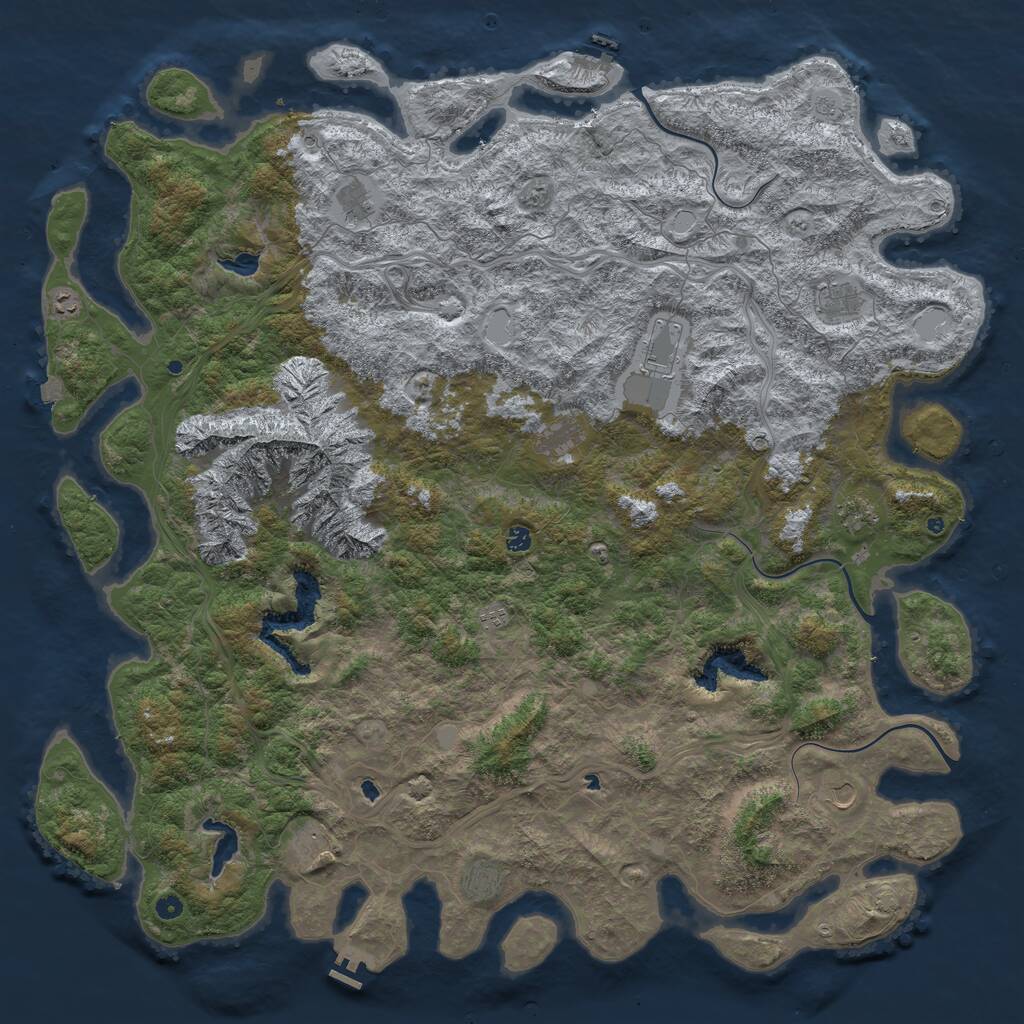 Rust Map: Procedural Map, Size: 6000, Seed: 2697, 17 Monuments