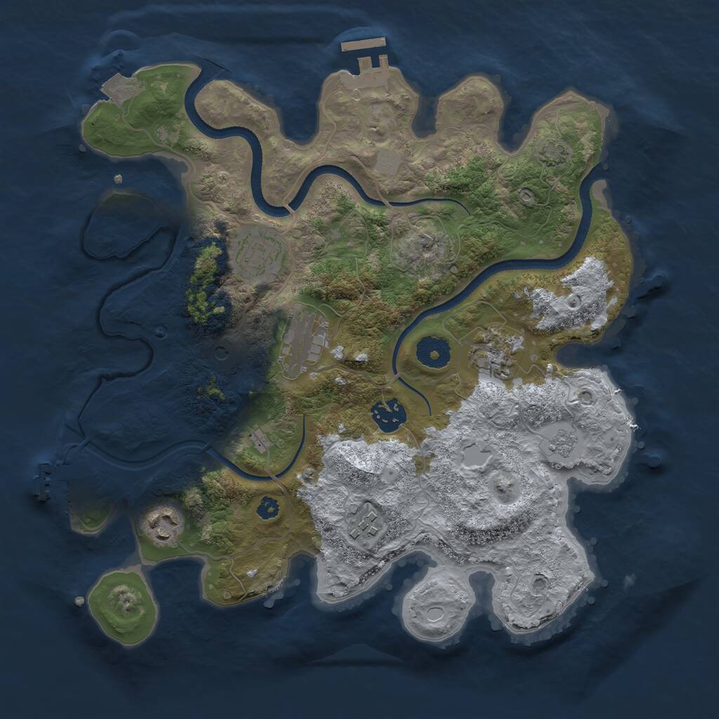 Rust Map: Procedural Map, Size: 3250, Seed: 28015, 12 Monuments