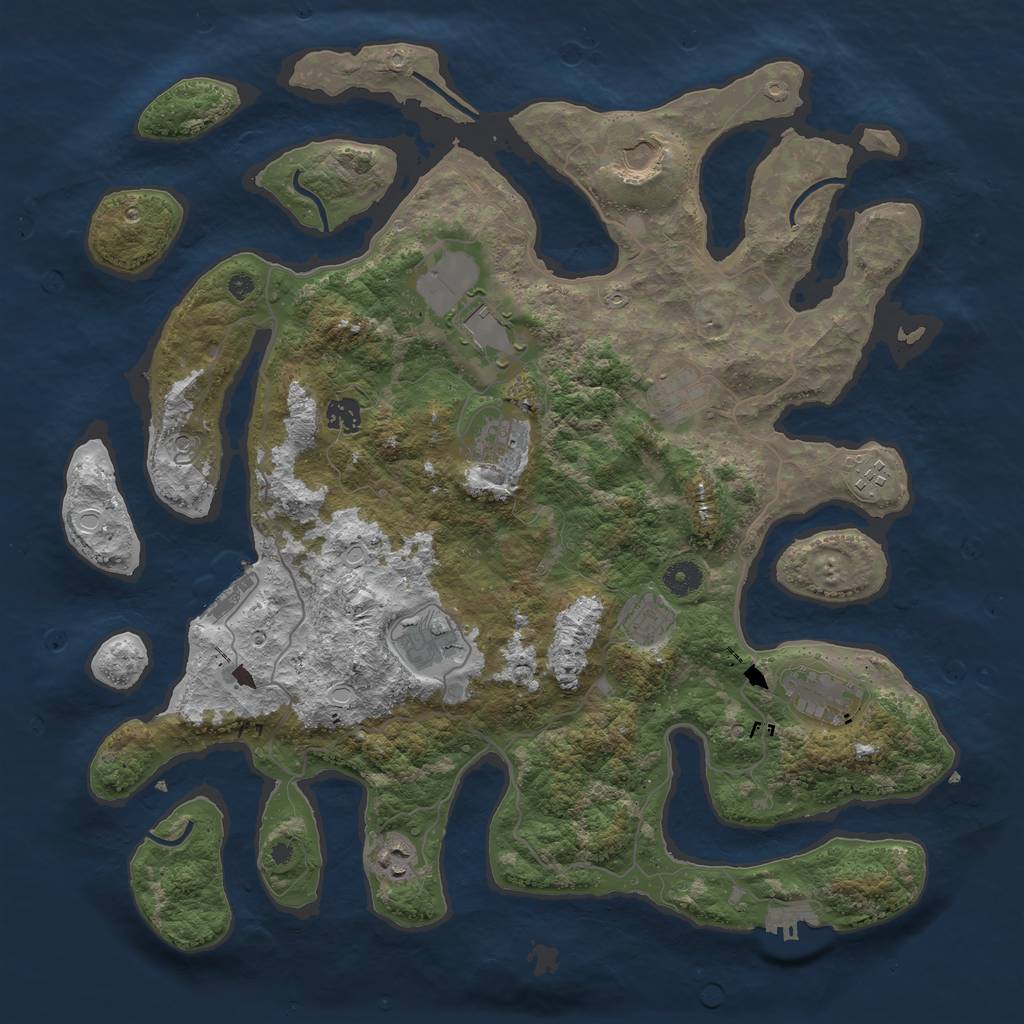 Rust Map: Procedural Map, Size: 4250, Seed: 17011, 18 Monuments