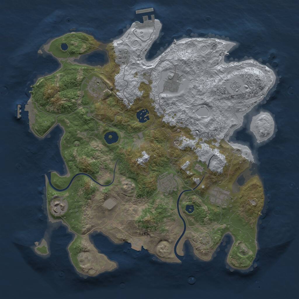 Rust Map: Procedural Map, Size: 3400, Seed: 24, 13 Monuments