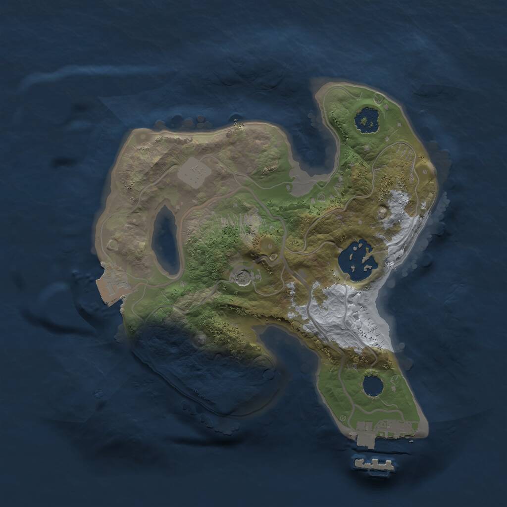 Rust Map: Procedural Map, Size: 2000, Seed: 455642, 4 Monuments