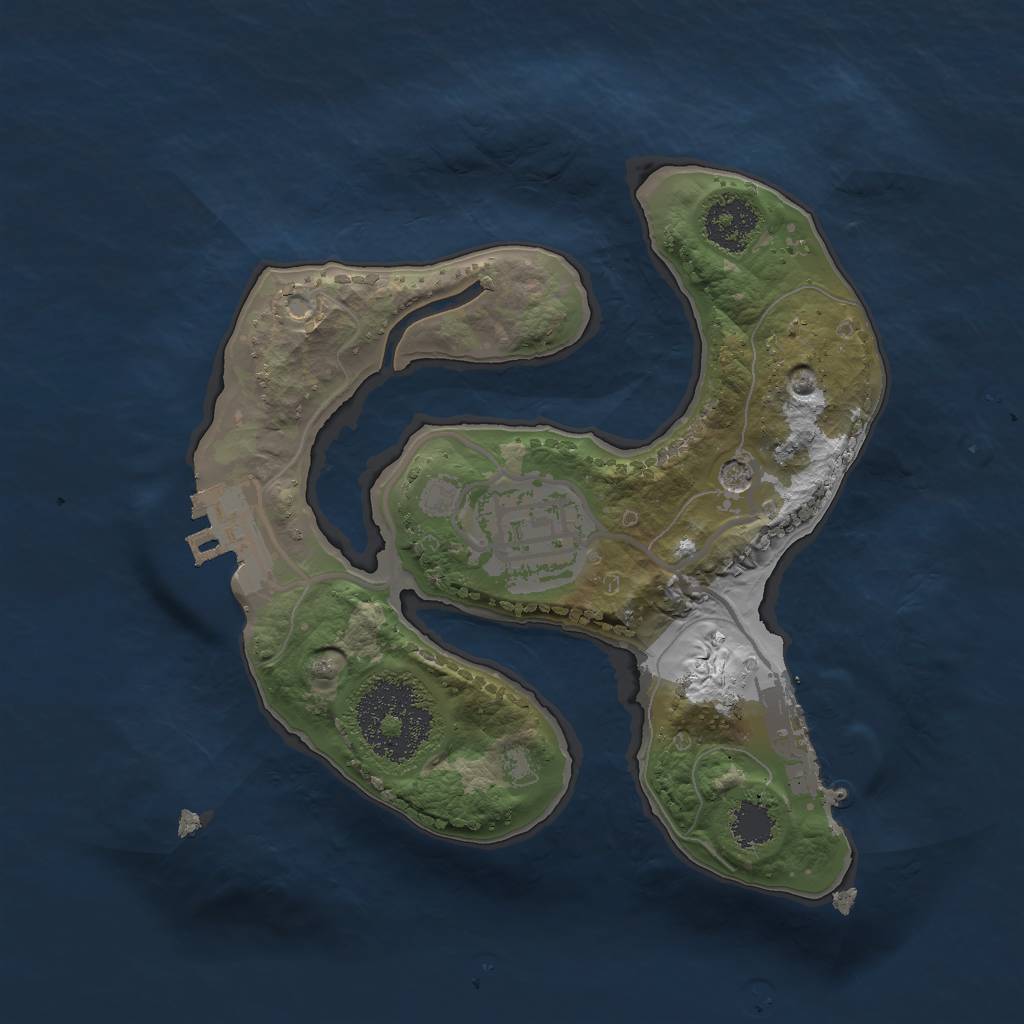 Rust Map: Procedural Map, Size: 2000, Seed: 455642, 9 Monuments