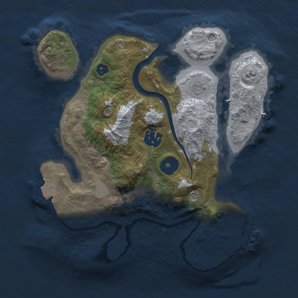Rust Map: Procedural Map, Size: 2500, Seed: 10986, 5 Monuments