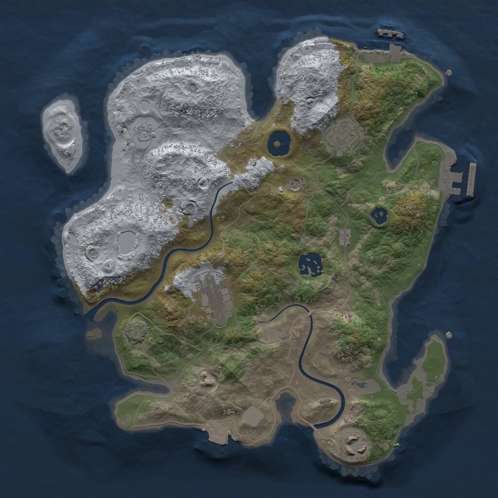 Rust Map: Procedural Map, Size: 3000, Seed: 773472113, 10 Monuments