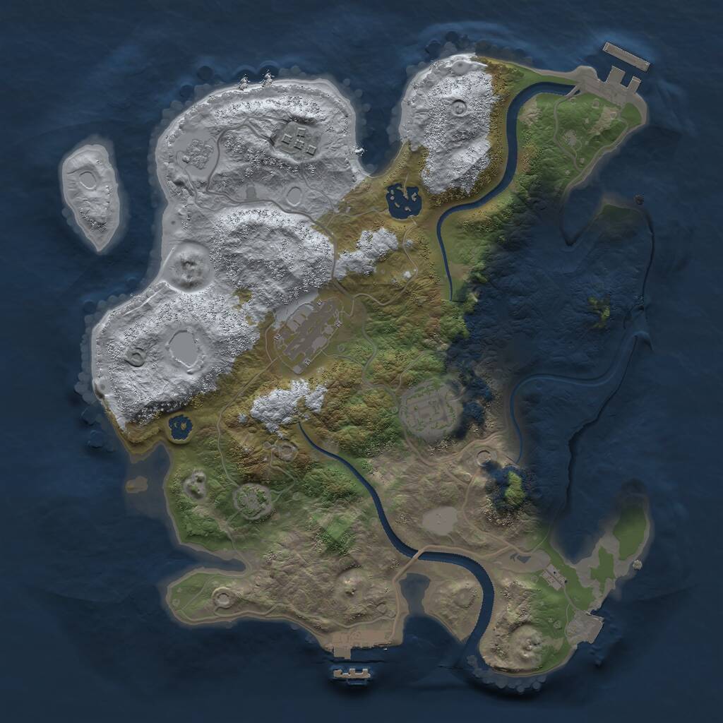 Rust Map: Procedural Map, Size: 3000, Seed: 773472113, 10 Monuments