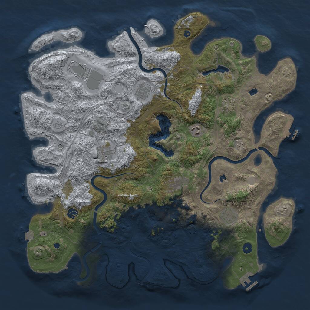 Rust Map: Procedural Map, Size: 4500, Seed: 206089117, 15 Monuments