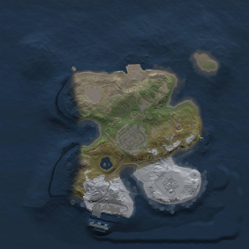 Rust Map: Procedural Map, Size: 2000, Seed: 4568564, 4 Monuments