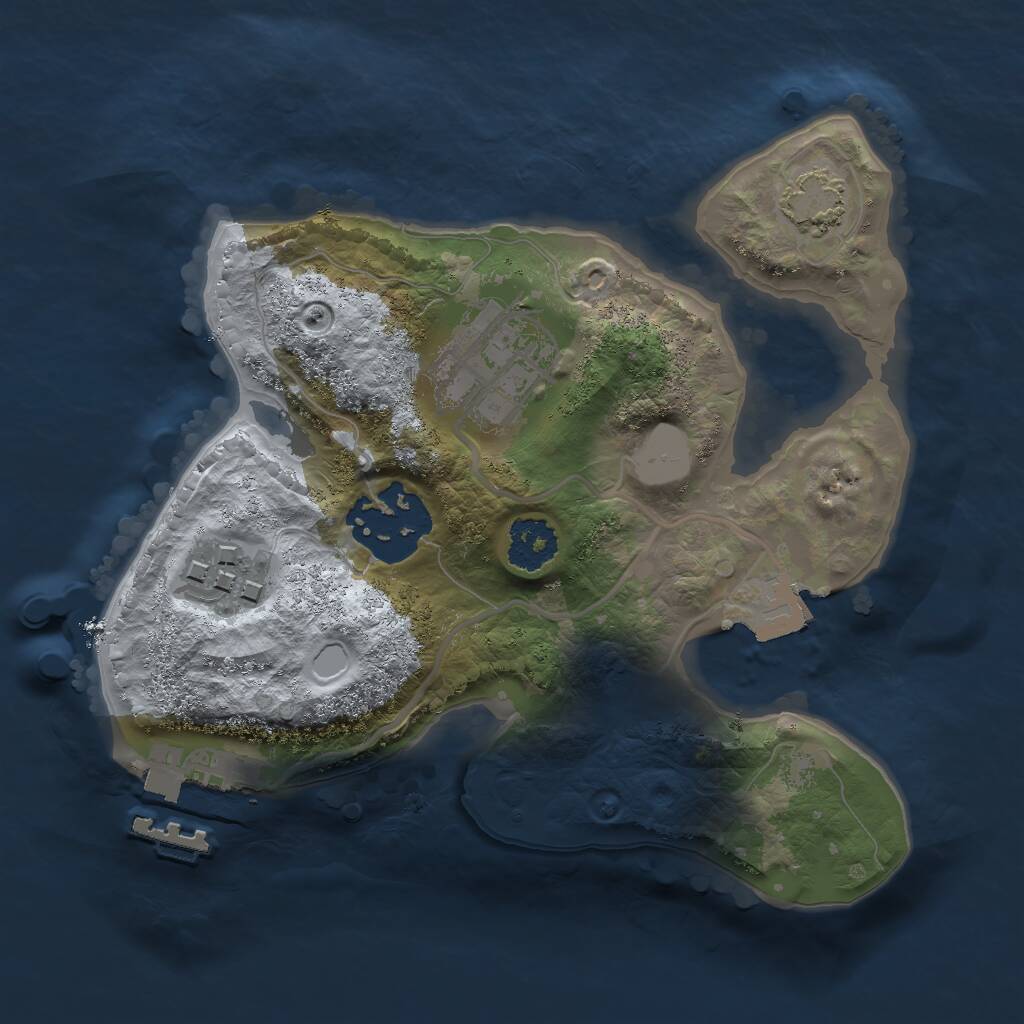 Rust Map: Procedural Map, Size: 2000, Seed: 1585986995, 6 Monuments