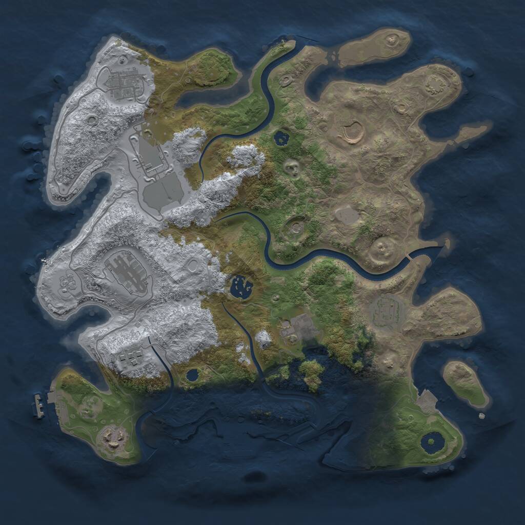 Rust Map: Procedural Map, Size: 3500, Seed: 1050508, 15 Monuments