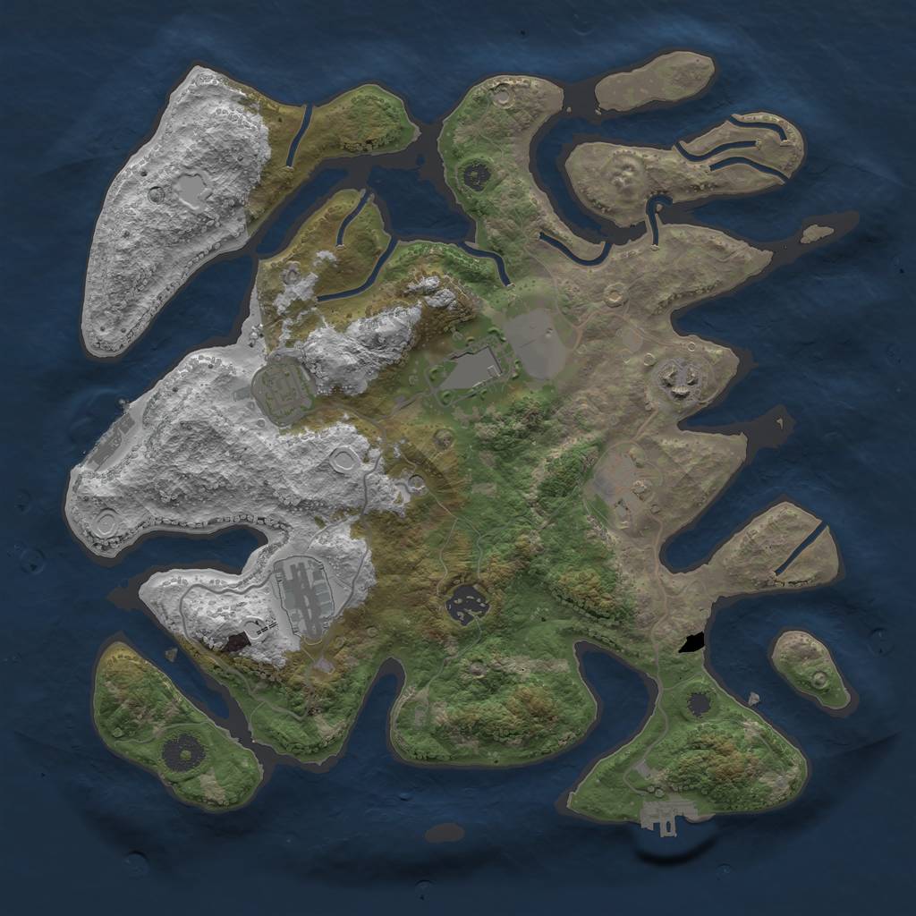 Rust Map: Procedural Map, Size: 3500, Seed: 1050508, 14 Monuments