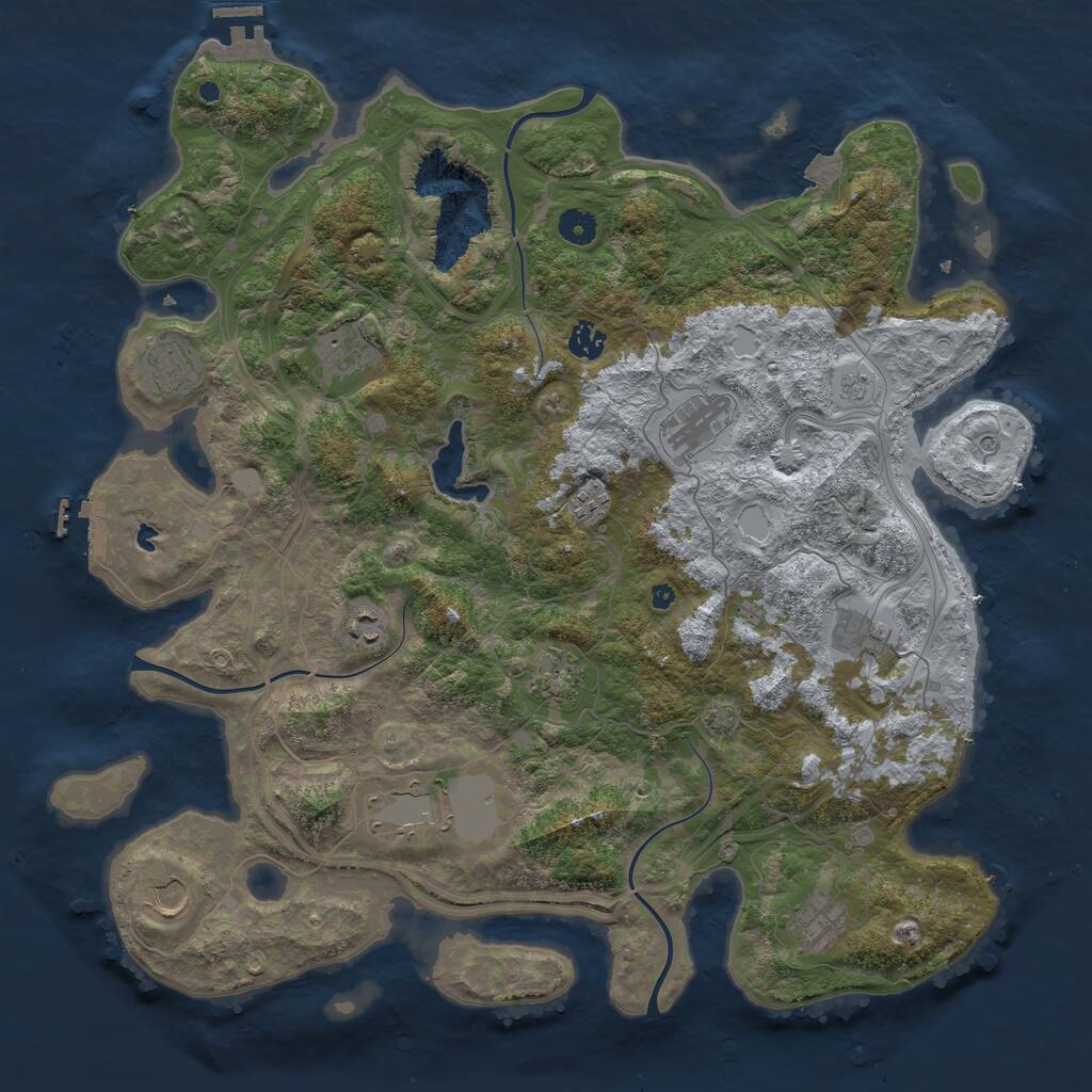 Rust Map: Procedural Map, Size: 4400, Seed: 1337, 17 Monuments