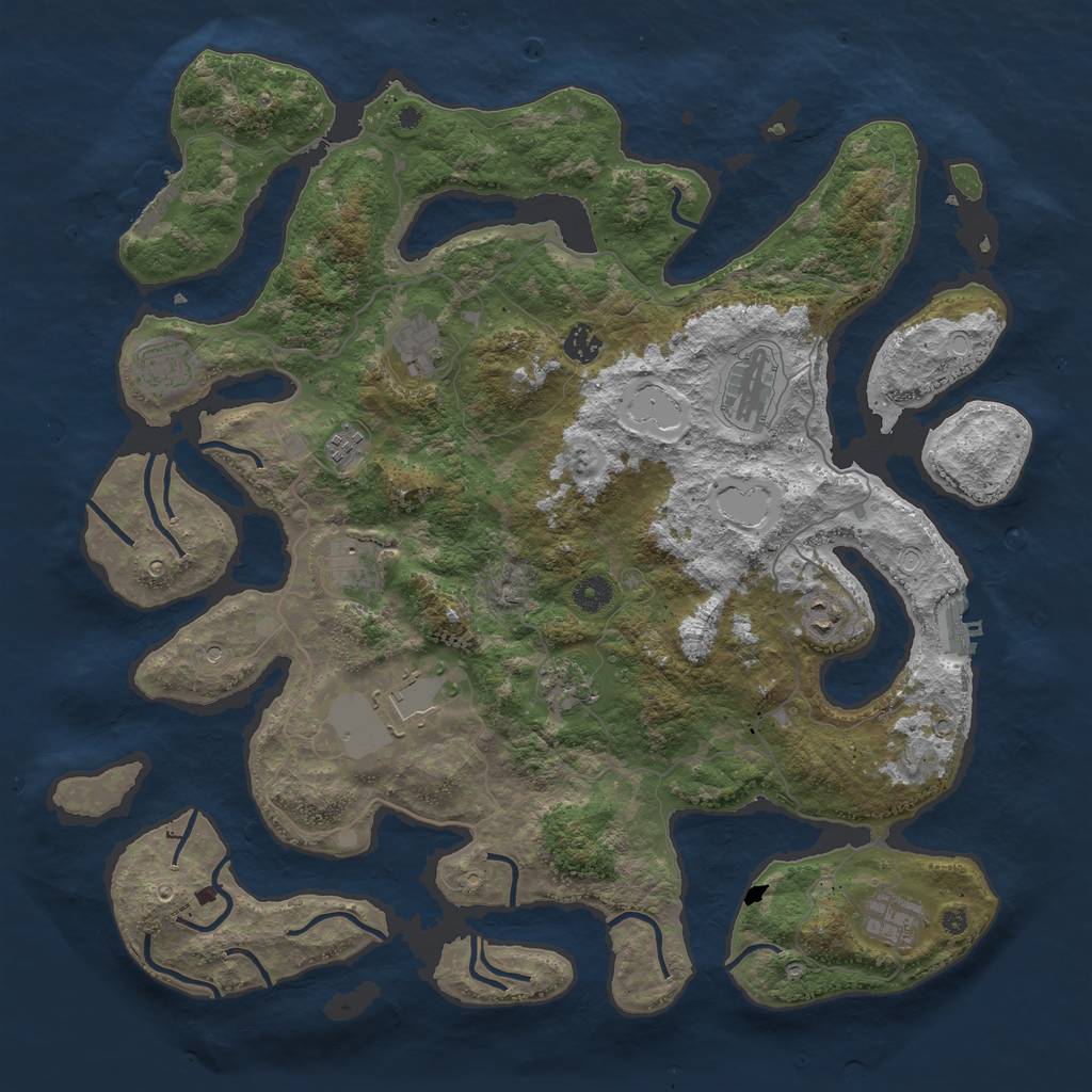 Rust Map: Procedural Map, Size: 4400, Seed: 1337, 18 Monuments