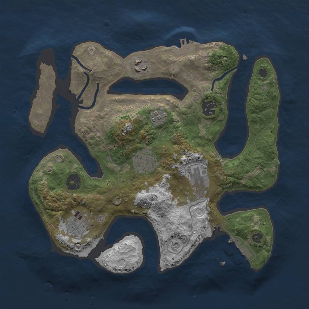Rust Map: Procedural Map, Size: 3000, Seed: 595883288, 14 Monuments