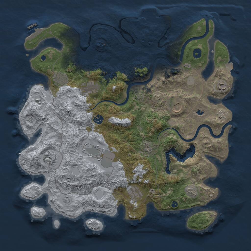Rust Map: Procedural Map, Size: 4000, Seed: 127123, 15 Monuments