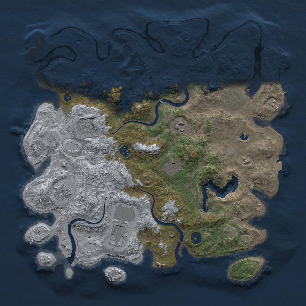 Rust Map: Procedural Map, Size: 4000, Seed: 127123, 14 Monuments