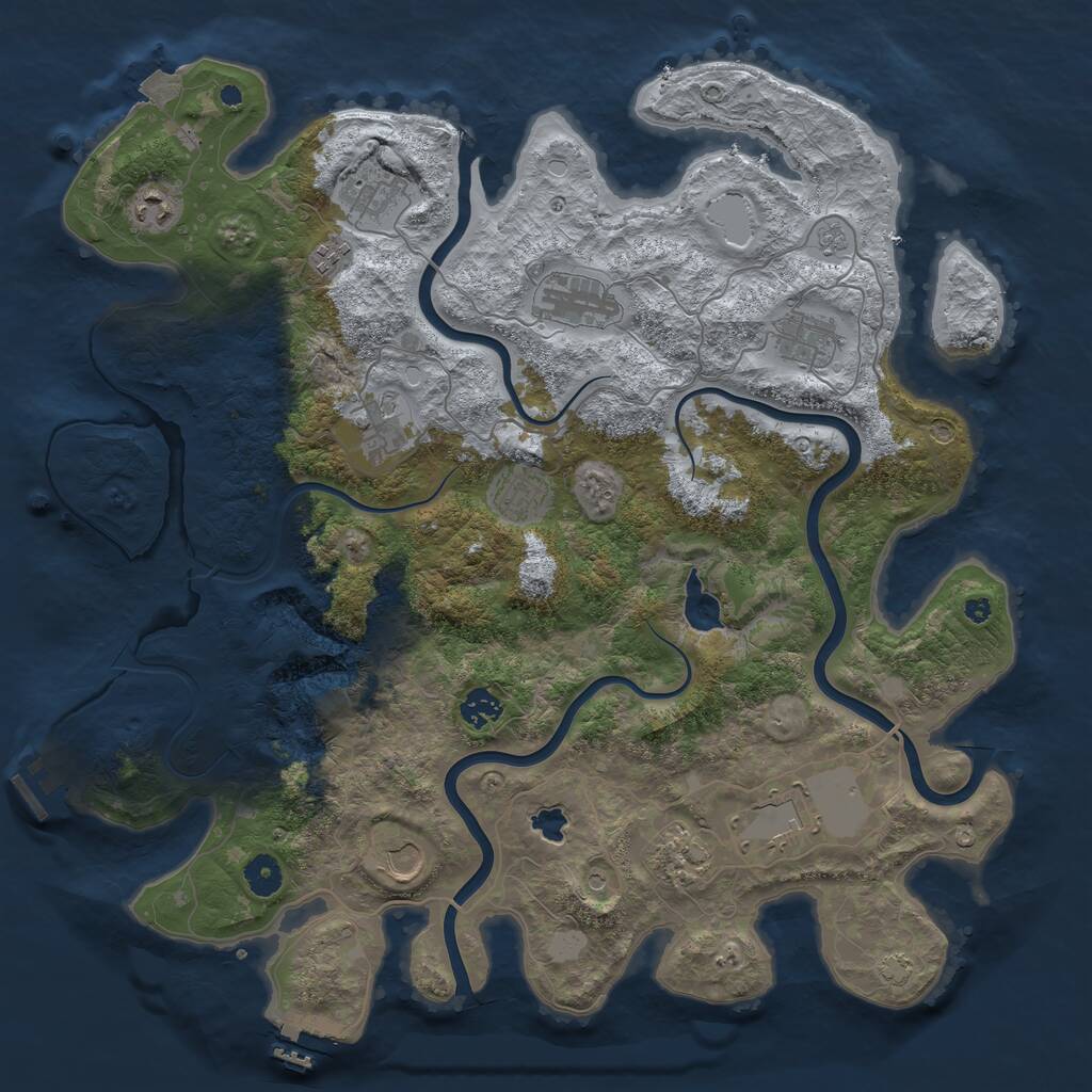 Rust Map: Procedural Map, Size: 4200, Seed: 9876234, 17 Monuments
