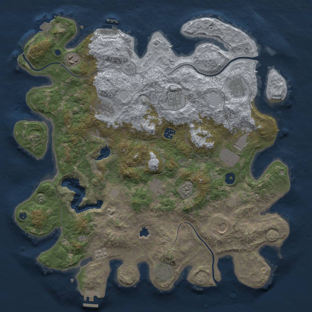 Rust Map: Procedural Map, Size: 4200, Seed: 9876234, 16 Monuments