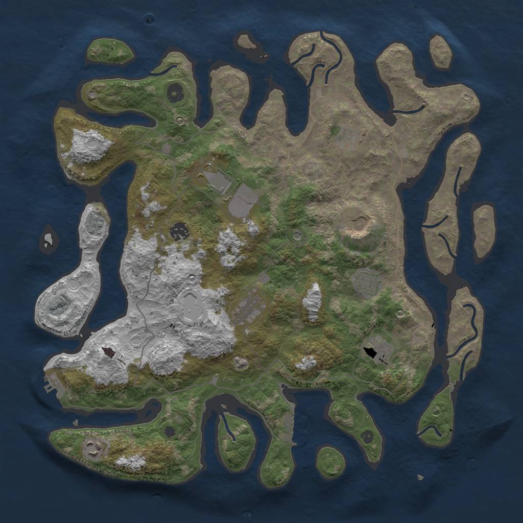 Rust Map: Procedural Map, Size: 4250, Seed: 28283, 17 Monuments