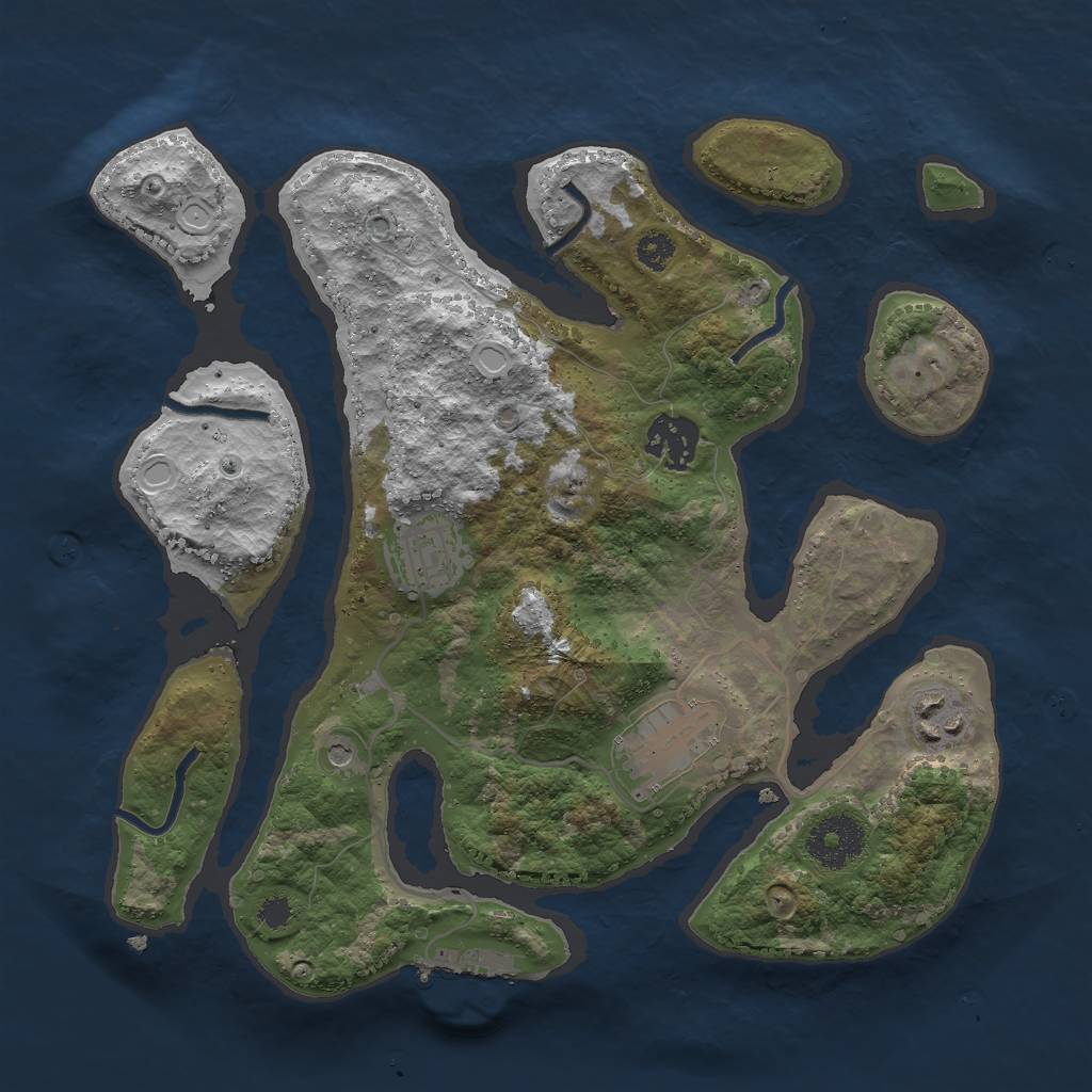 Rust Map: Procedural Map, Size: 3000, Seed: 2426297, 11 Monuments