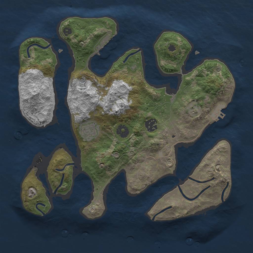 Rust Map: Procedural Map, Size: 3000, Seed: 65354, 10 Monuments