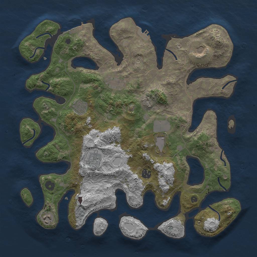 Rust Map: Procedural Map, Size: 4000, Seed: 2445, 16 Monuments