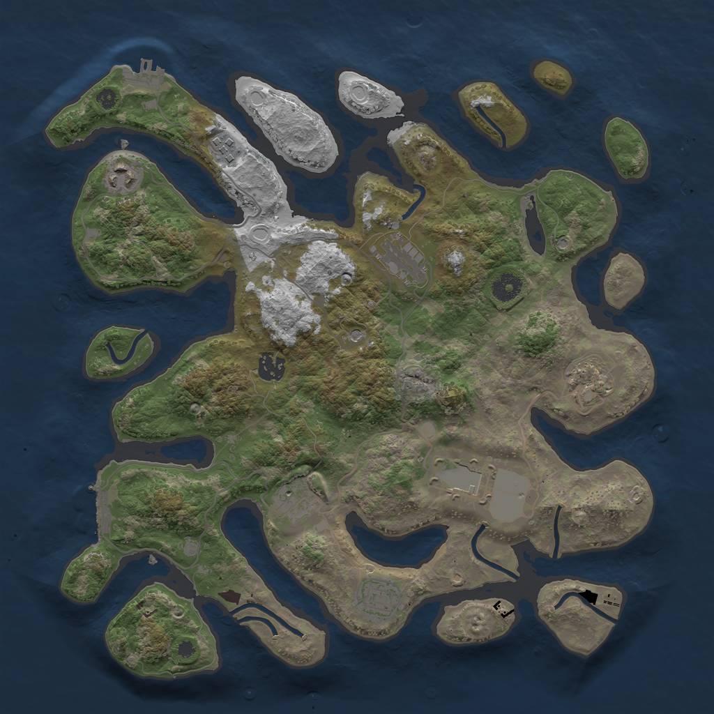 Rust Map: Procedural Map, Size: 3750, Seed: 29731, 16 Monuments