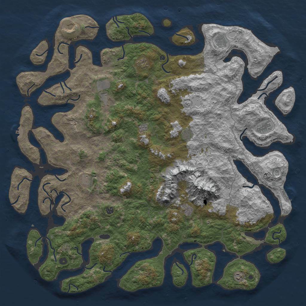 Rust Map: Procedural Map, Size: 6000, Seed: 183041783, 19 Monuments