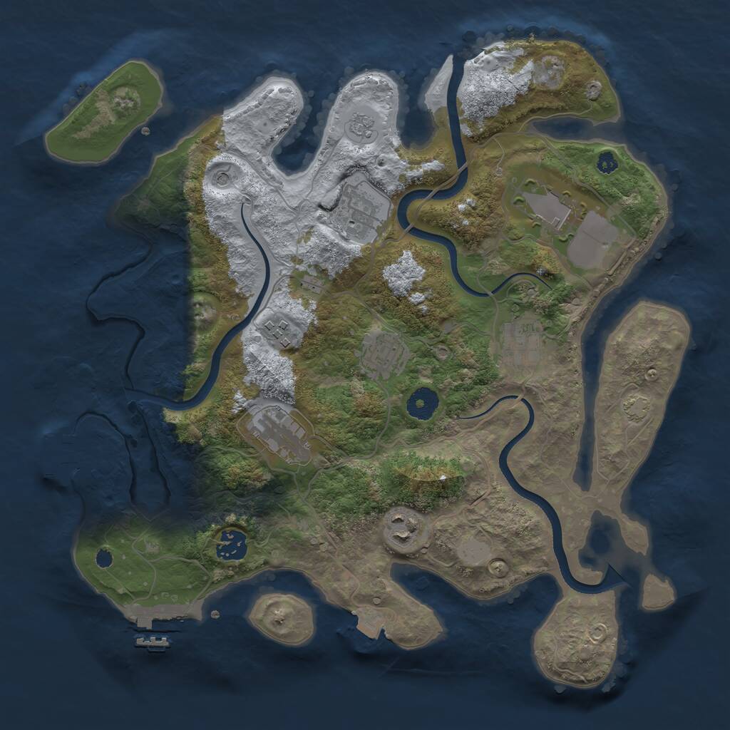 Rust Map: Procedural Map, Size: 3500, Seed: 623346596, 14 Monuments