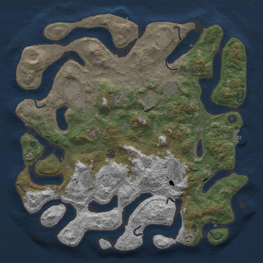 Rust Map: Procedural Map, Size: 4500, Seed: 16985465, 19 Monuments