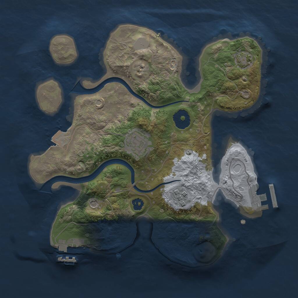 Rust Map: Procedural Map, Size: 2500, Seed: 756845954, 7 Monuments