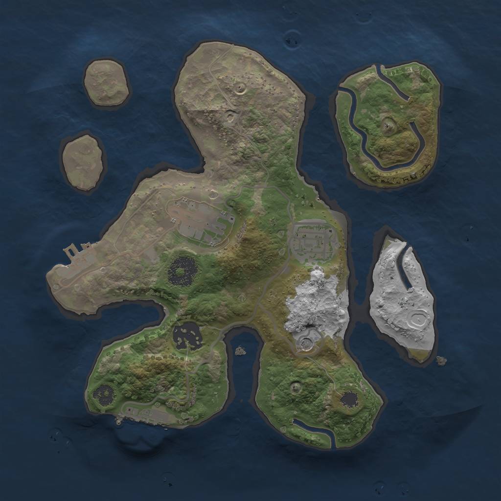 Rust Map: Procedural Map, Size: 2500, Seed: 756845954, 11 Monuments