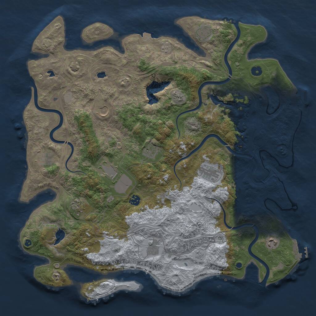 Rust Map: Procedural Map, Size: 4500, Seed: 1234566, 17 Monuments