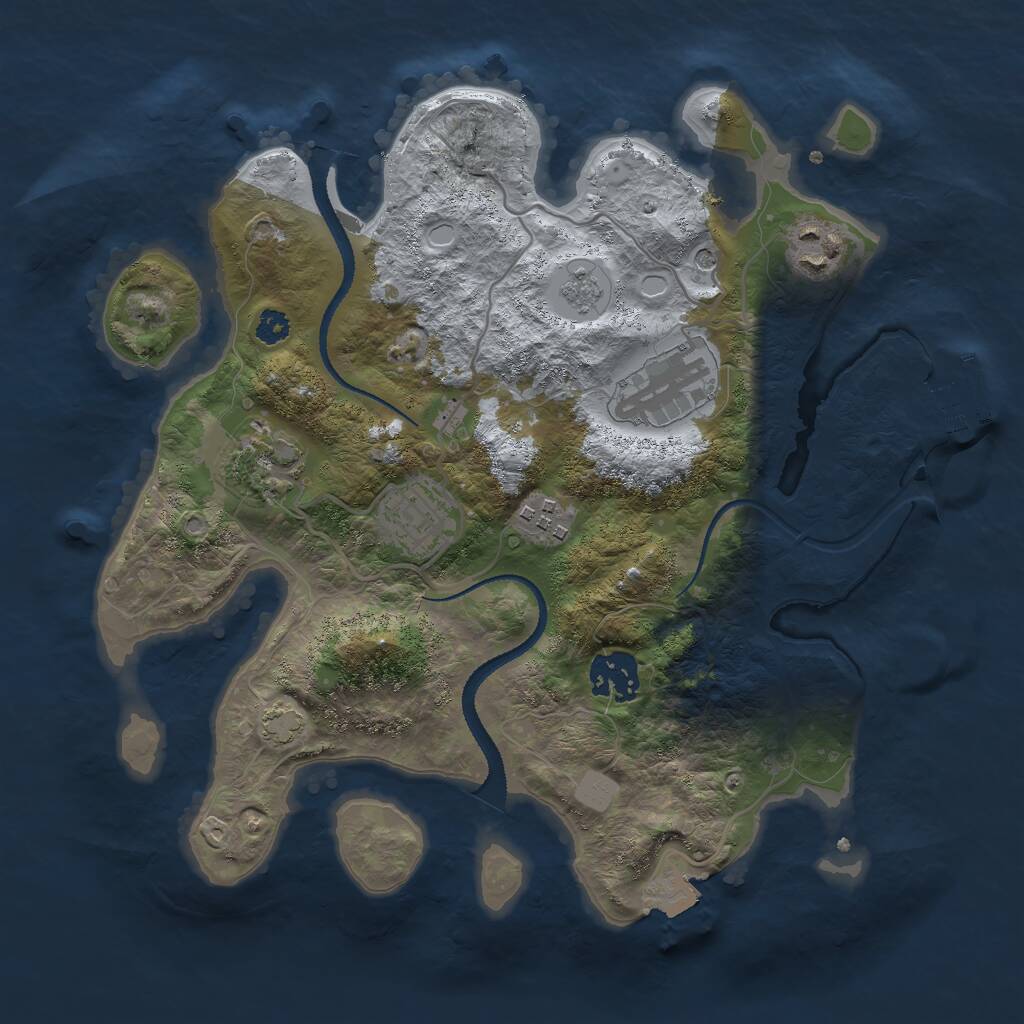 Rust Map: Procedural Map, Size: 3000, Seed: 25234, 11 Monuments
