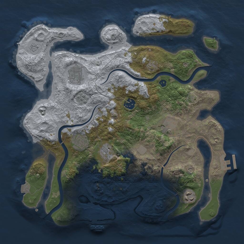 Rust Map: Procedural Map, Size: 3400, Seed: 2426297, 13 Monuments