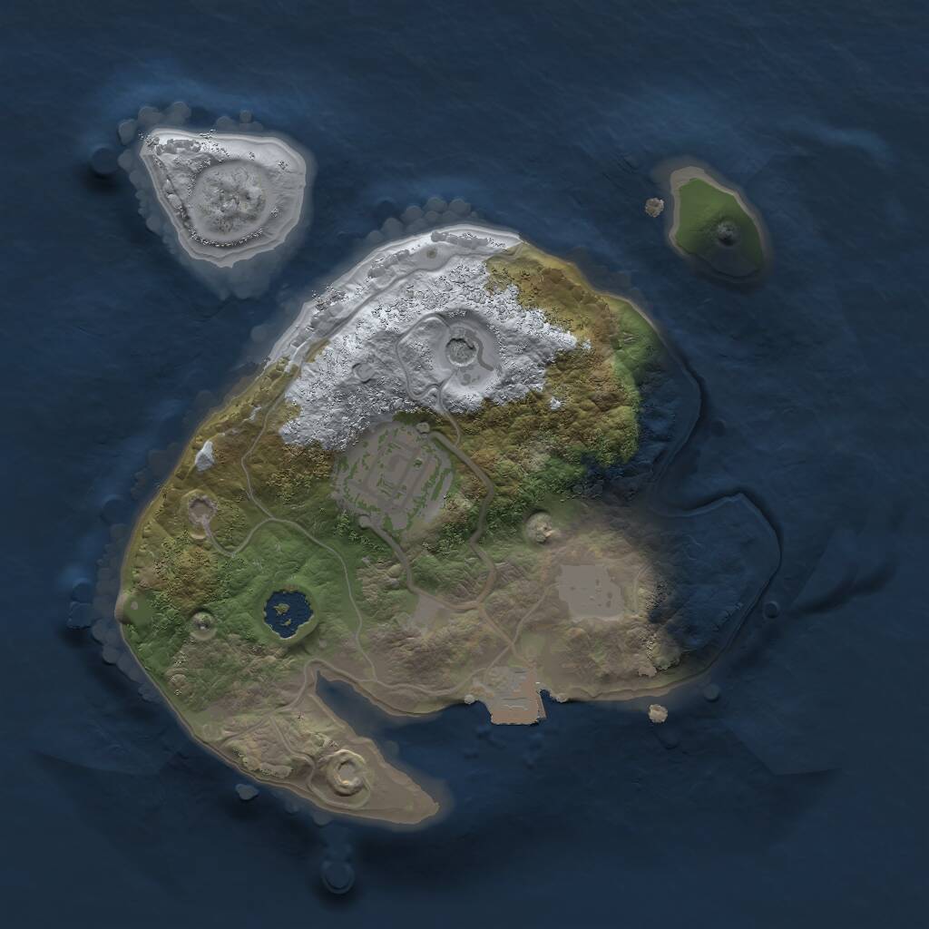 Rust Map: Procedural Map, Size: 2000, Seed: 1484318964, 3 Monuments