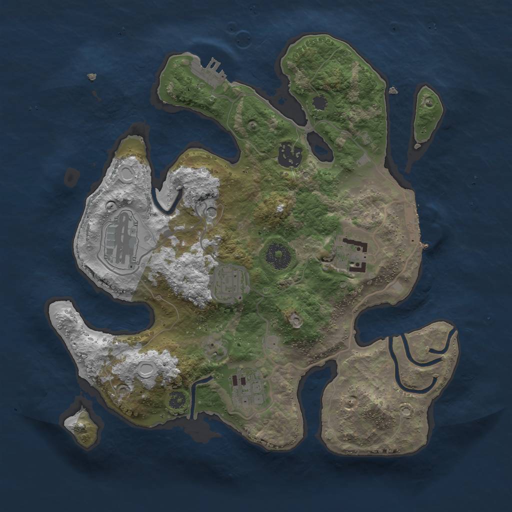 Rust Map: Procedural Map, Size: 3000, Seed: 773038098, 13 Monuments