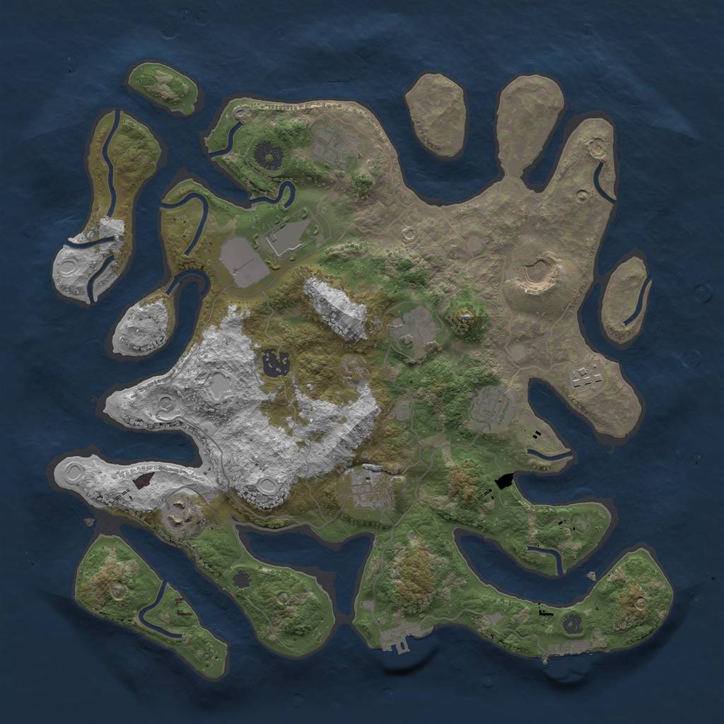 Rust Map: Procedural Map, Size: 3725, Seed: 228756, 17 Monuments