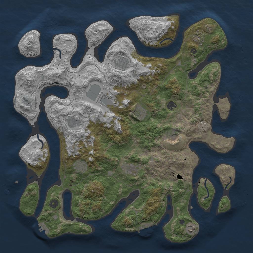 Rust Map: Procedural Map, Size: 4300, Seed: 2426297, 19 Monuments