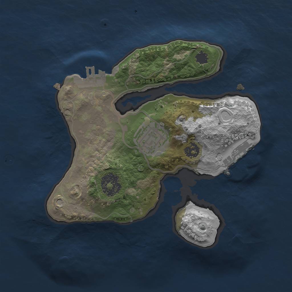 Rust Map: Procedural Map, Size: 2000, Seed: 51253, 8 Monuments