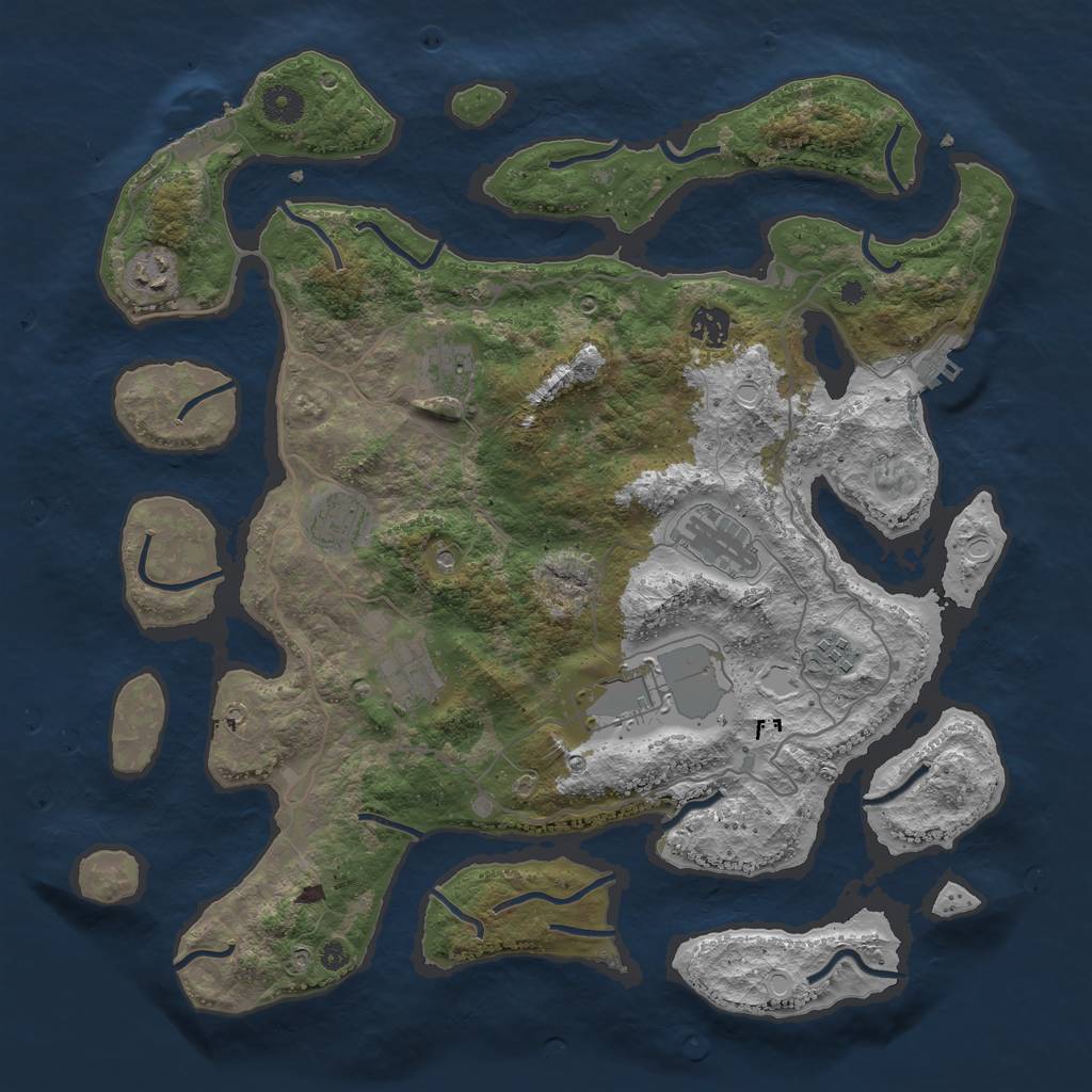 Rust Map: Procedural Map, Size: 4000, Seed: 61578789, 16 Monuments