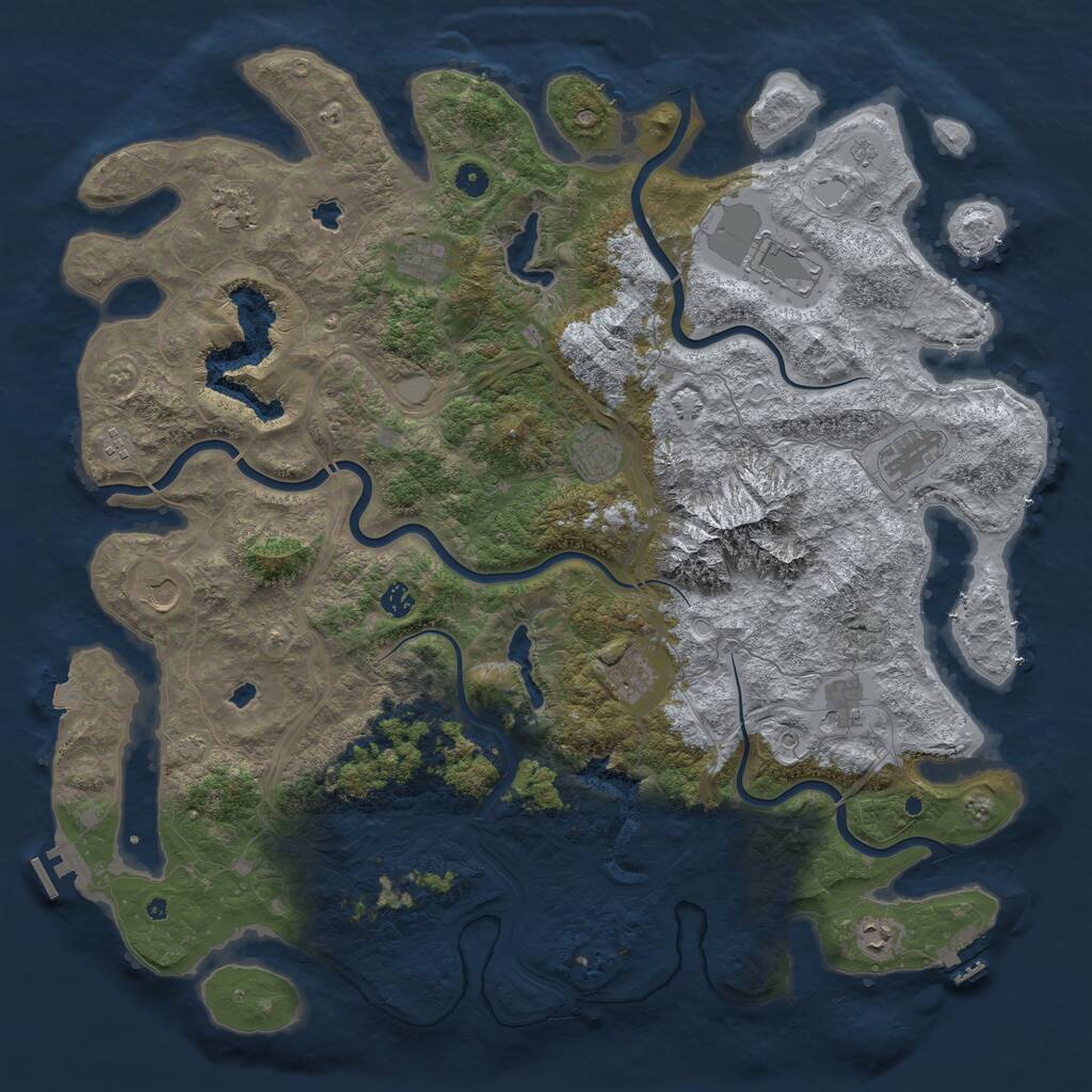 Rust Map: Procedural Map, Size: 5000, Seed: 36352, 17 Monuments