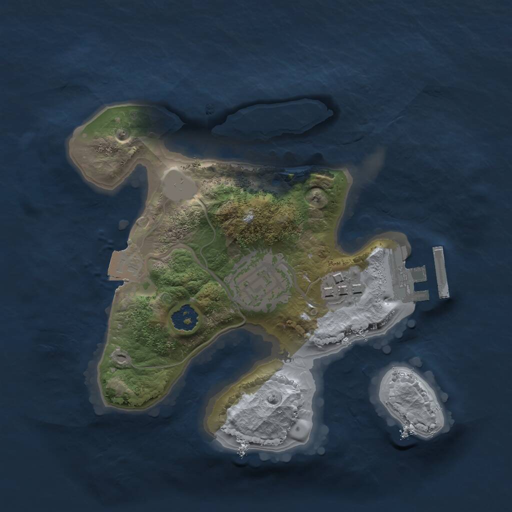 Rust Map: Procedural Map, Size: 2000, Seed: 1140047619, 4 Monuments