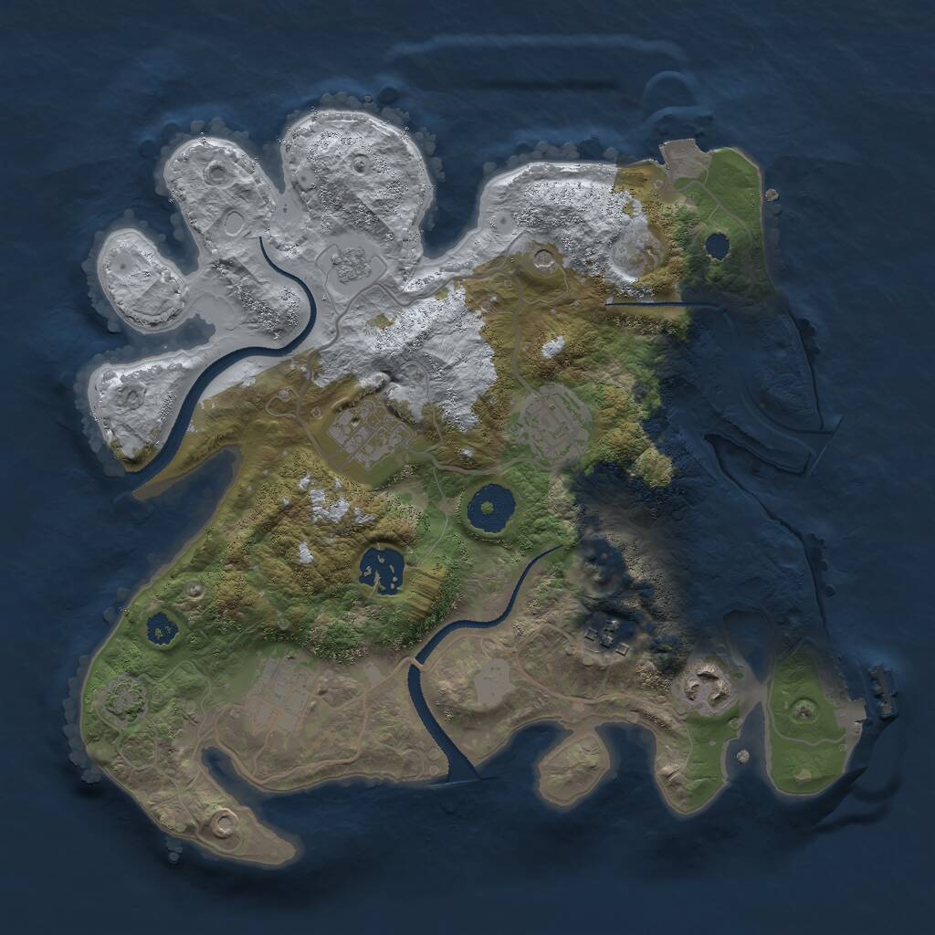 Rust Map: Procedural Map, Size: 3000, Seed: 1484318964, 11 Monuments