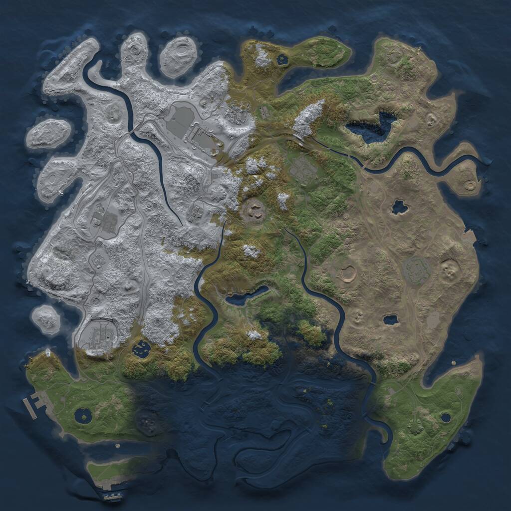 Rust Map: Procedural Map, Size: 4500, Seed: 1089161383, 16 Monuments