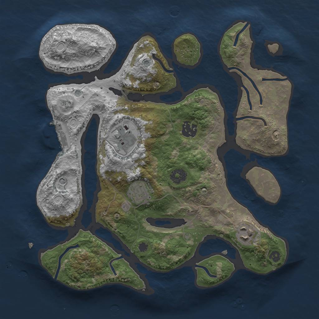 Rust Map: Procedural Map, Size: 3000, Seed: 682990815, 11 Monuments