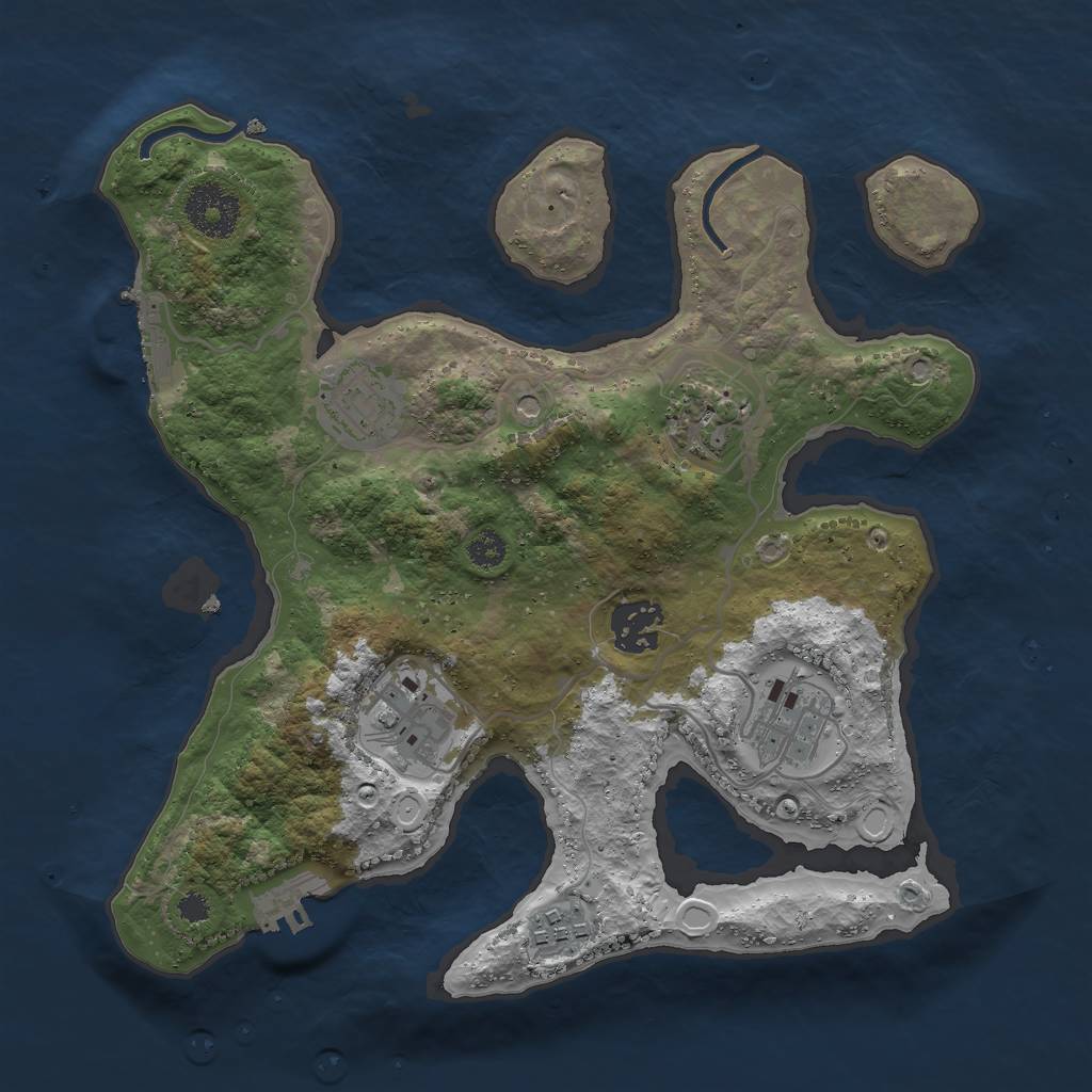 Rust Map: Procedural Map, Size: 3000, Seed: 2426300, 14 Monuments