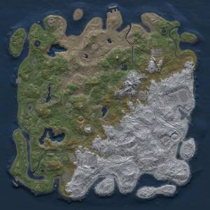 Thumbnail Rust Map: Procedural Map, Size: 5000, Seed: 1500, 16 Monuments