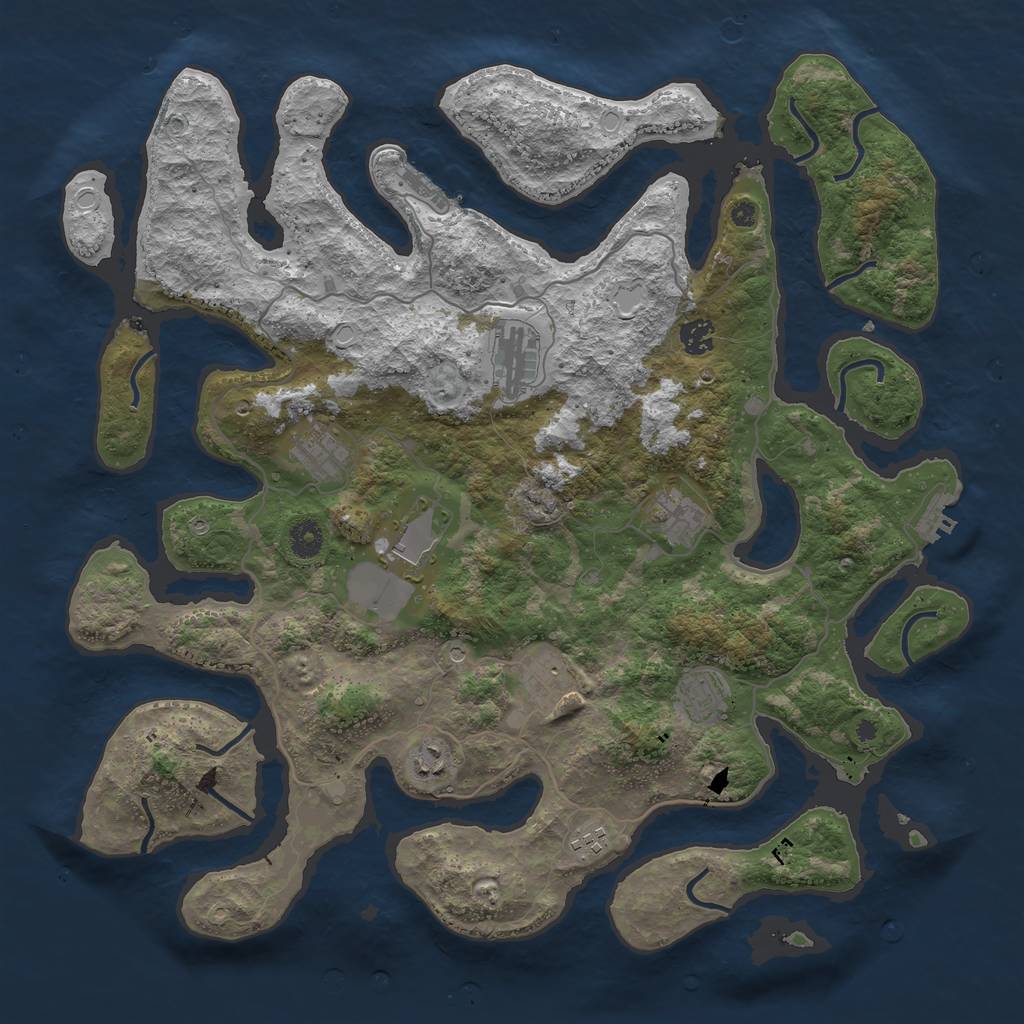 Rust Map: Procedural Map, Size: 4250, Seed: 6851, 17 Monuments