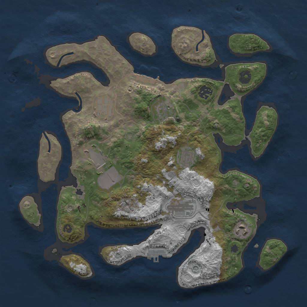 Rust Map: Procedural Map, Size: 3500, Seed: 482376, 15 Monuments