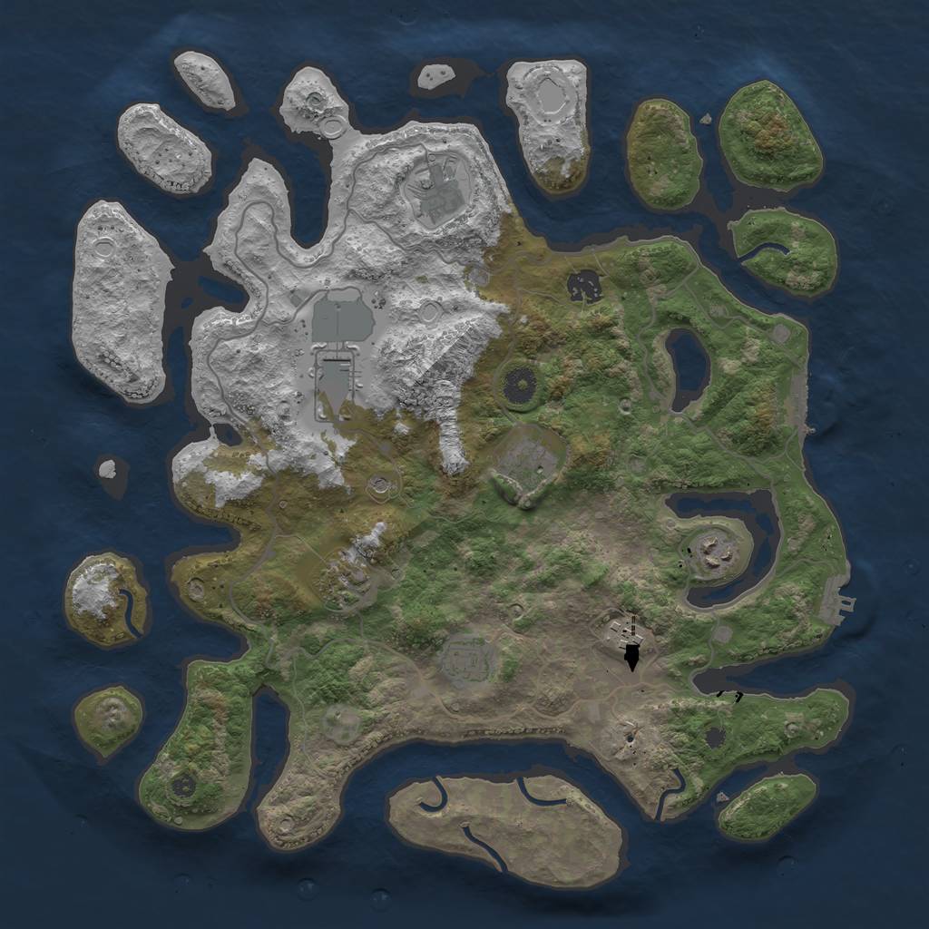 Rust Map: Procedural Map, Size: 4000, Seed: 282, 16 Monuments